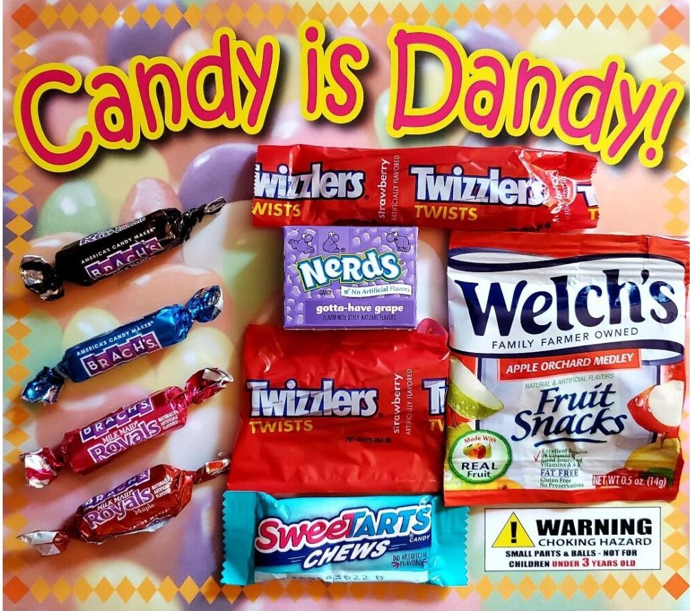 Candy Is Dandy 2 Inch 250 Count $38.00 Per Case Live Displays $3.50 Paper  Displays $1.00 - Cardinal Distributing Co.